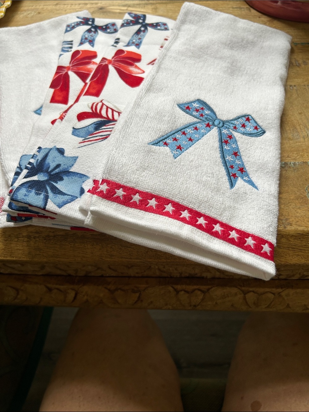4 Red,white and Blue Dish Towels